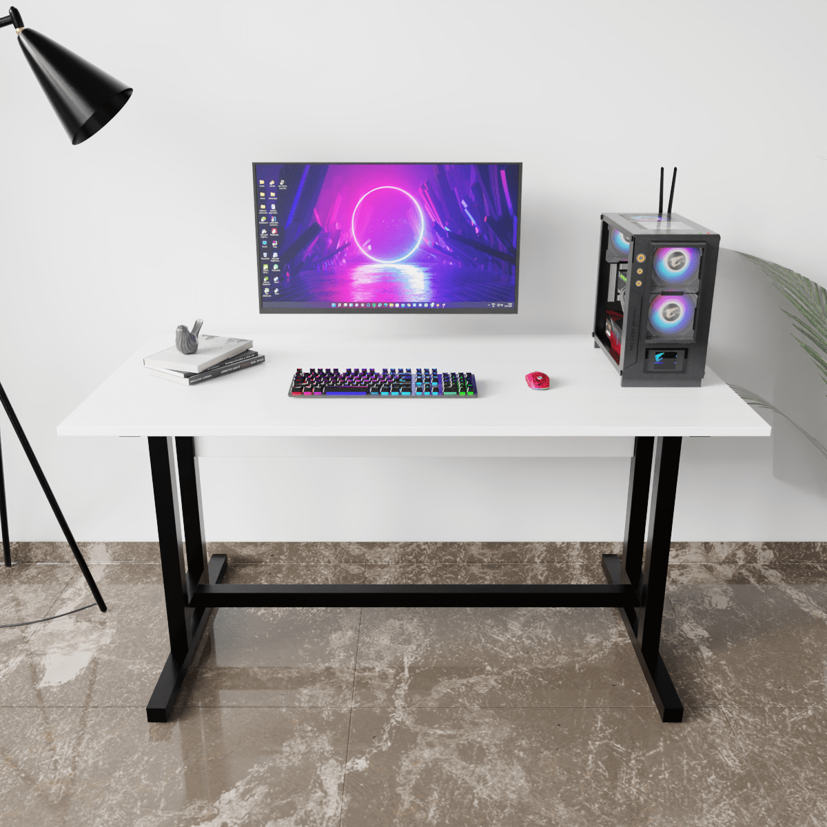 Clover Computer Table by Riyan Luxiwood.