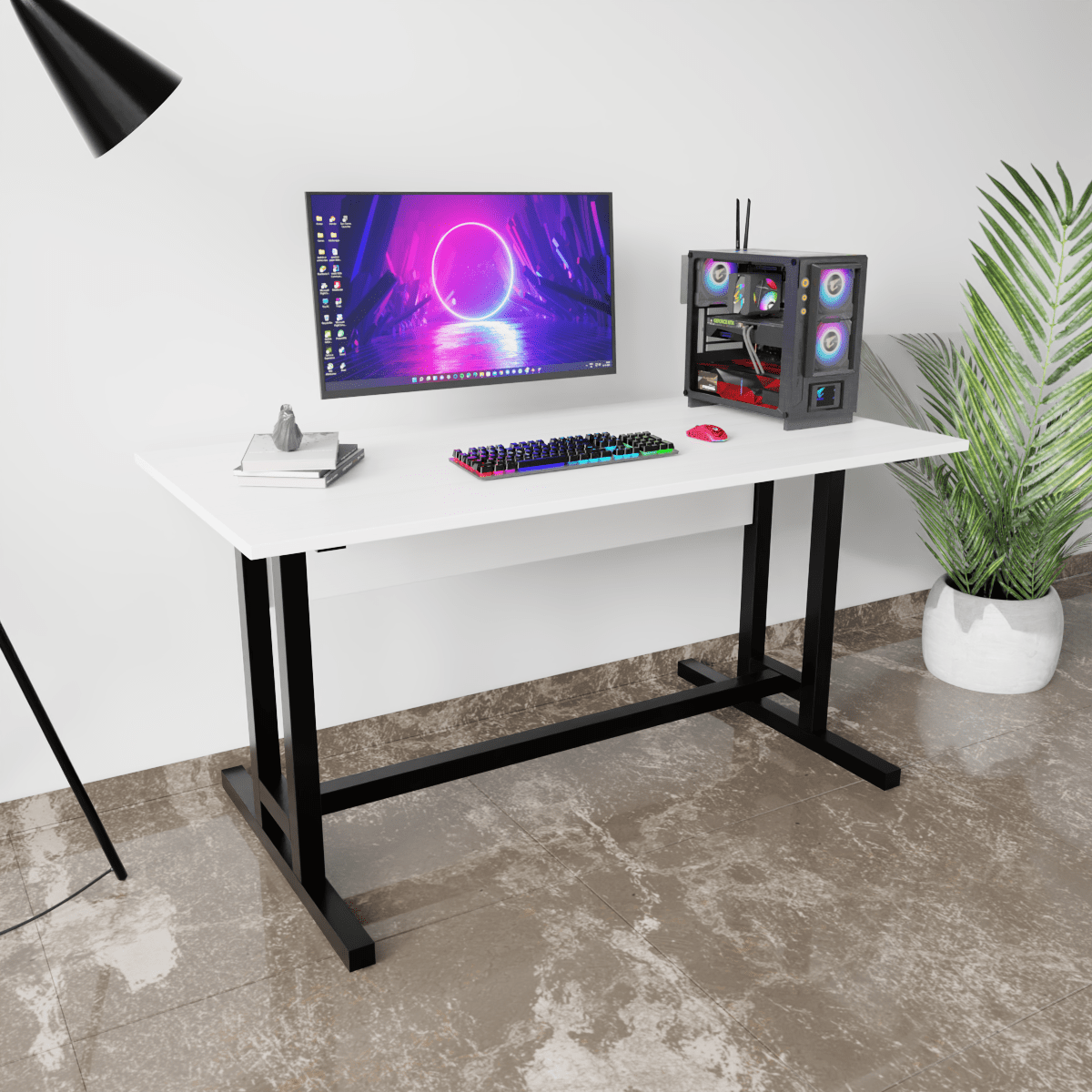Clover Computer Table by Riyan Luxiwood.
