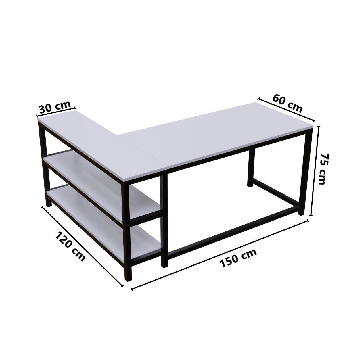 Optimus L shape desk with Storage Design by Riyan Luxiwood.
