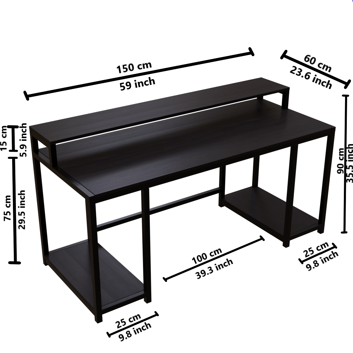 Nexus Computer Table With Open Storage By Riyan Luxiwood.