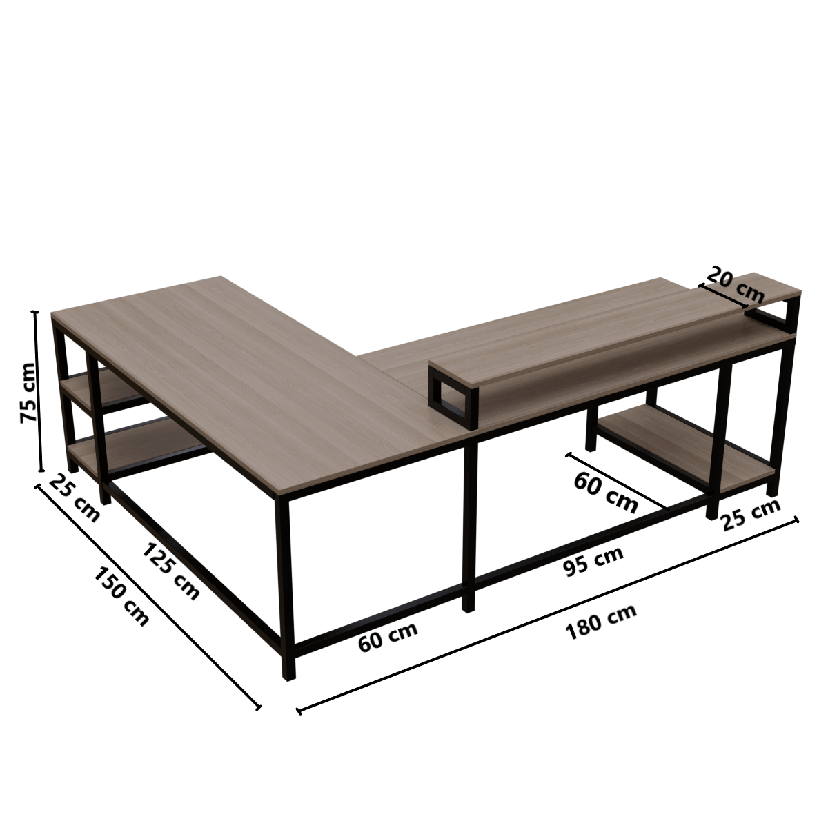 Archice Computer Table With Open Storage By Riyan Luxiwood.