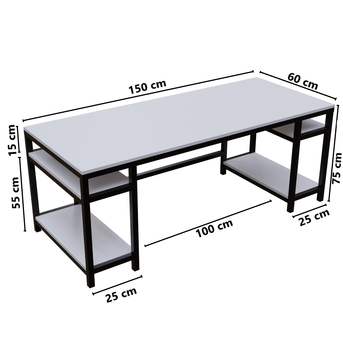Edward Computer Table With Open Storage By Riyan Luxiwood.