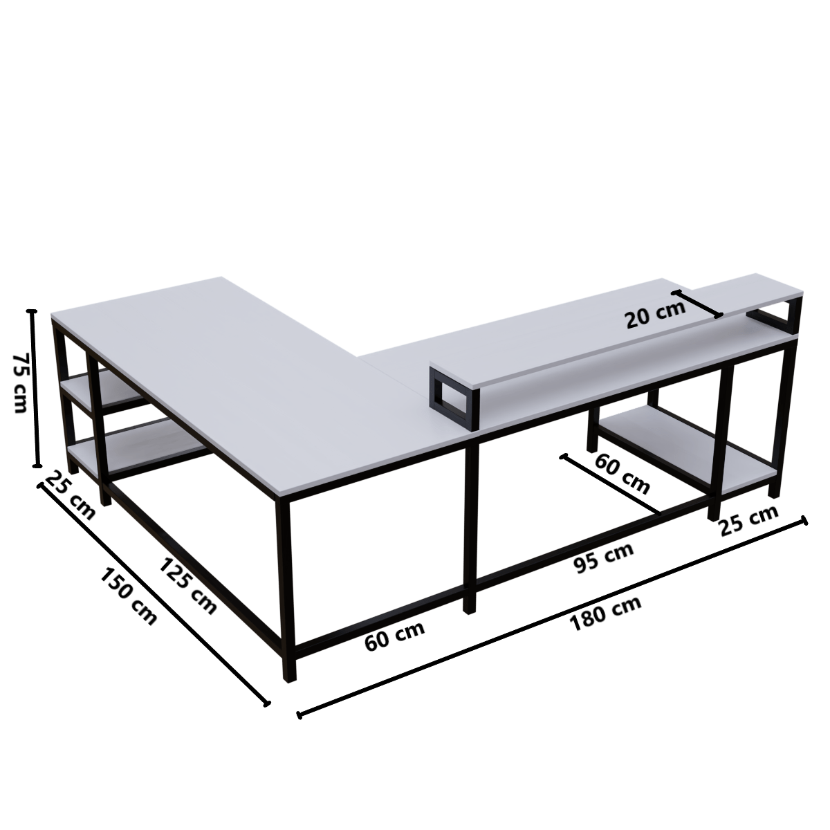 Archice Computer Table With Open Storage By Riyan Luxiwood.