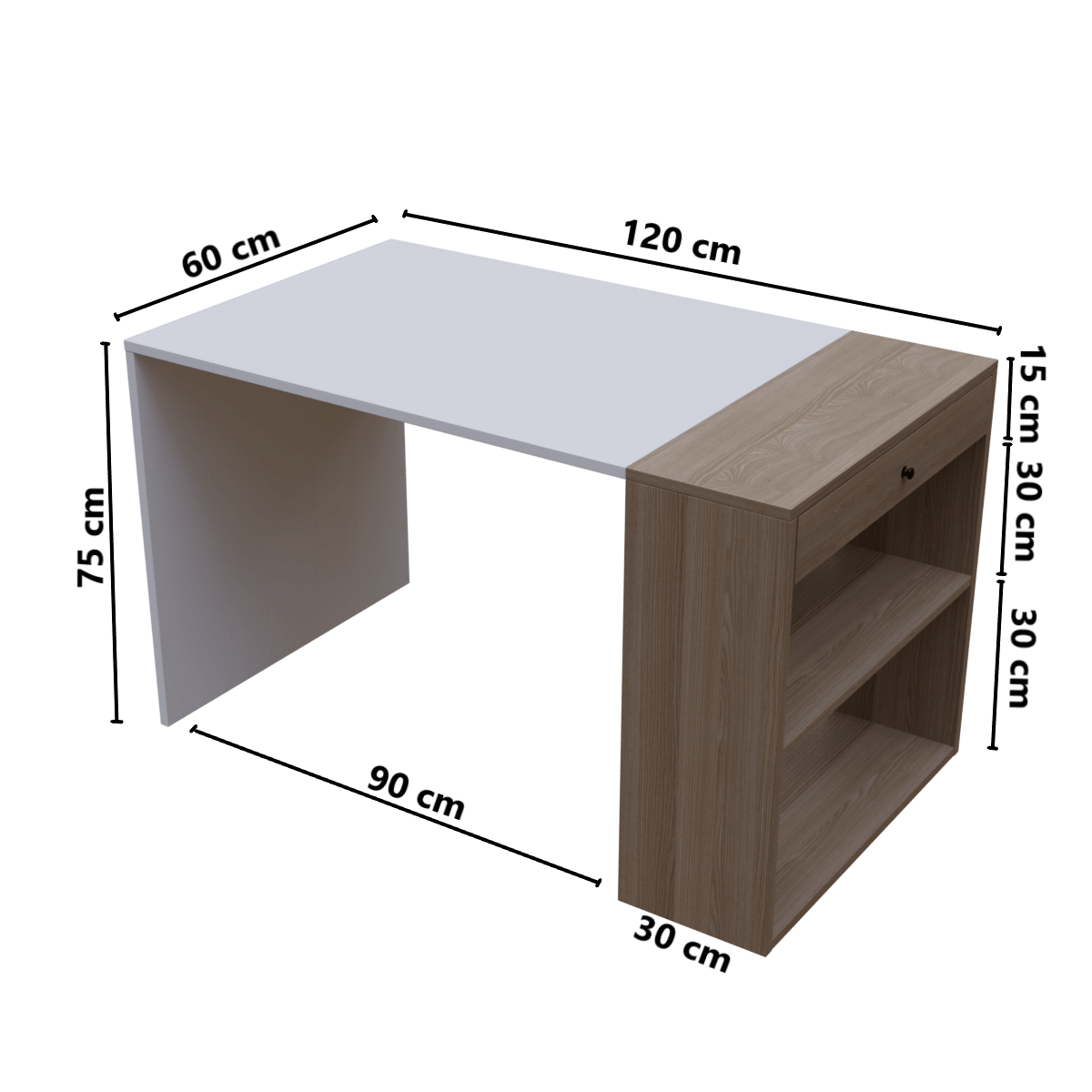 Pacific Computer Table Open With Storage By Riyan Luxiwood.