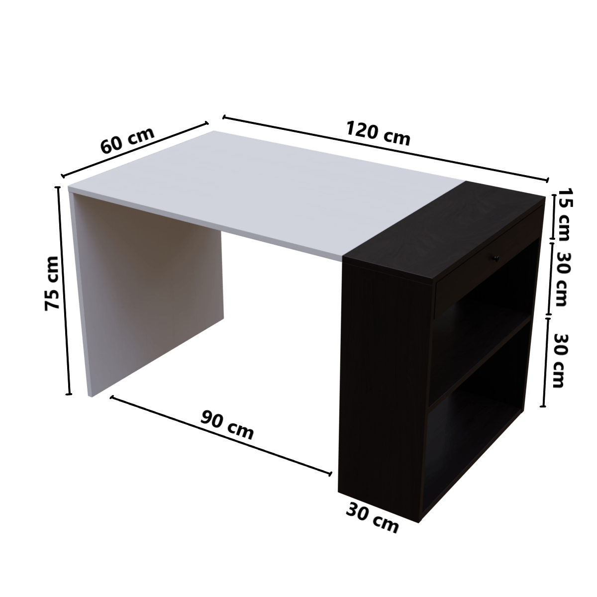 Pacific Computer Table Open With Storage By Riyan Luxiwood.