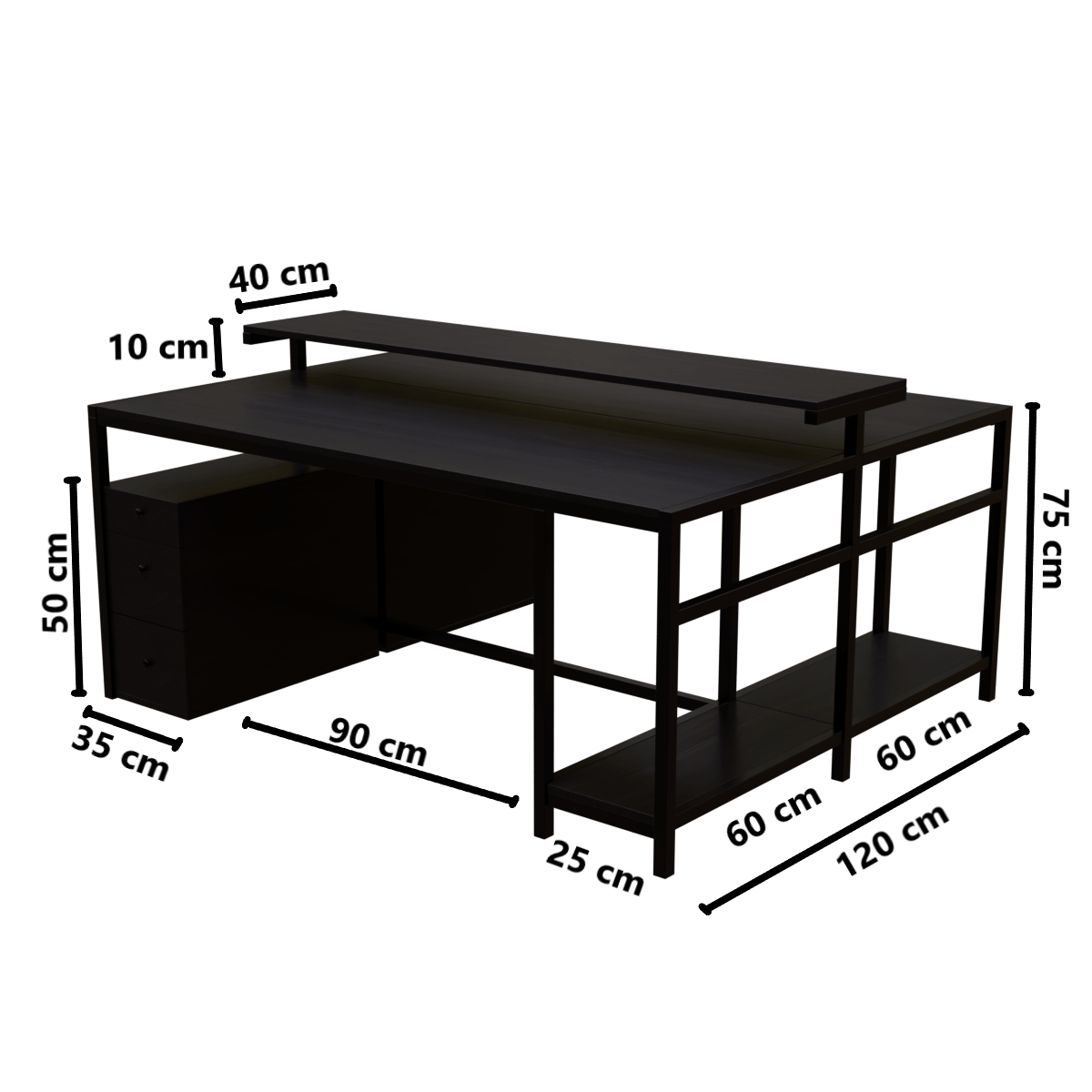 Hammer Computer Table With Open Storage By Riyan Luxiwood.