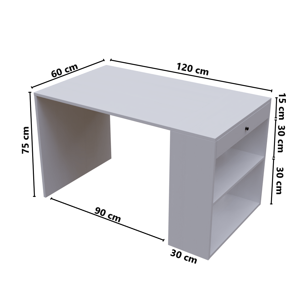 Pacific Computer Table Open With Storage By Riyan Luxiwood.