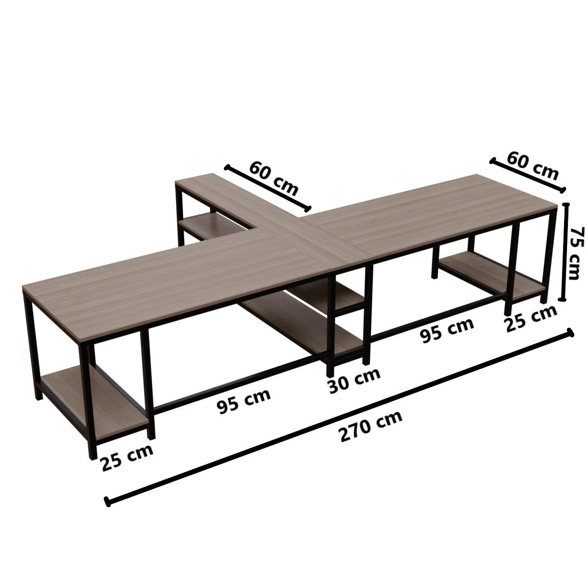 Haldin Computer Table With Open Storage By Riyan Luxiwood.
