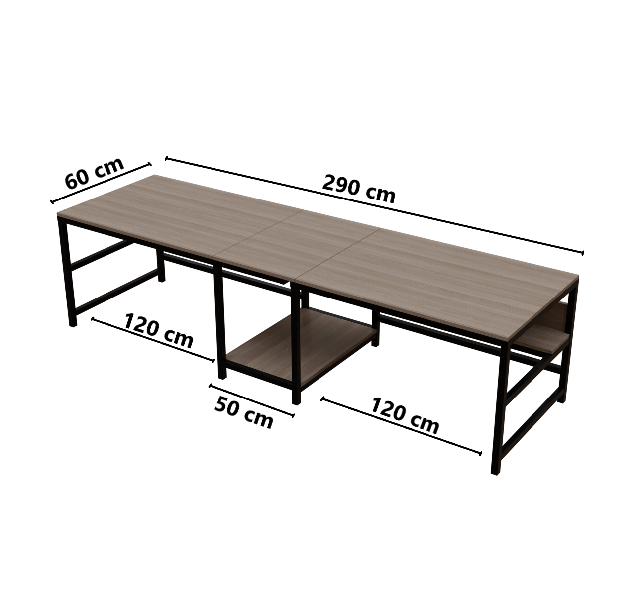 Dublin Computer Table With Open Storage By Riyan Luxiwood.