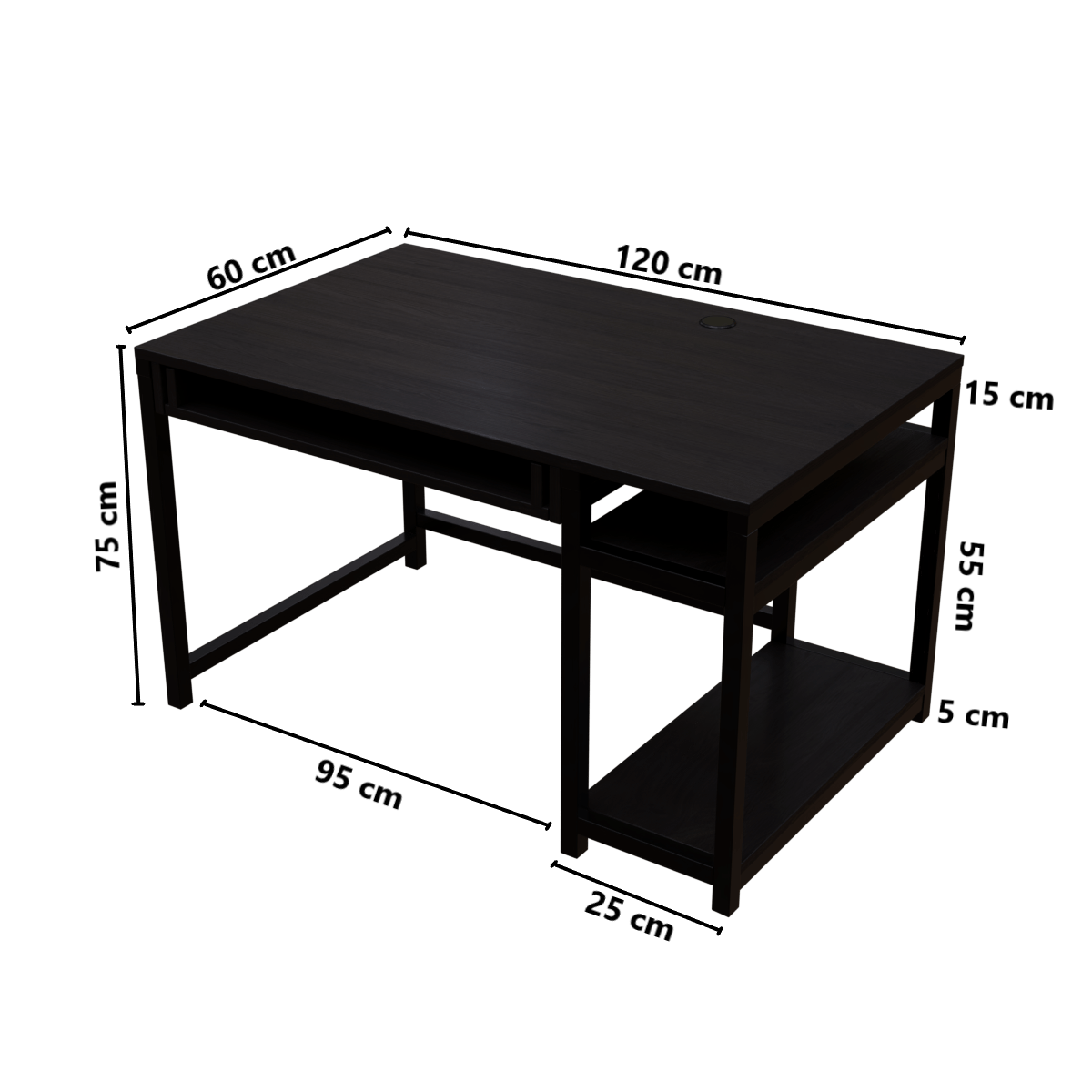 Carter Computer Table With Open Storage By Riyan Luxiwood.