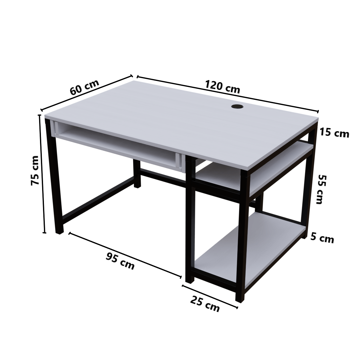 Carter Computer Table With Open Storage By Riyan Luxiwood.