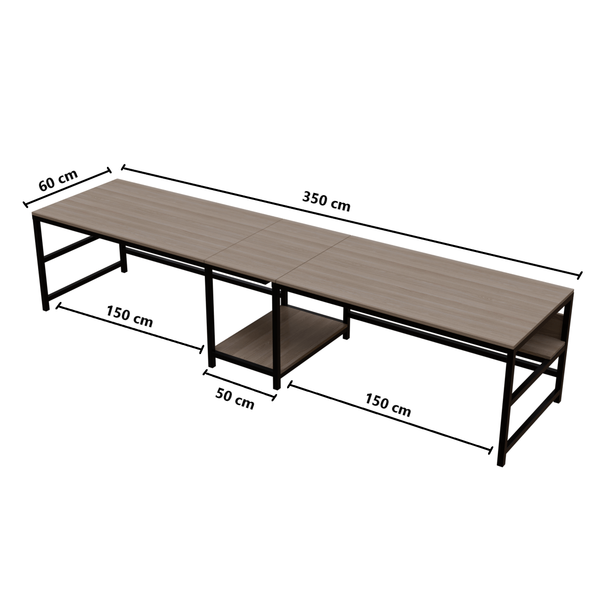 Dublin Computer Table With Open Storage By Riyan Luxiwood.