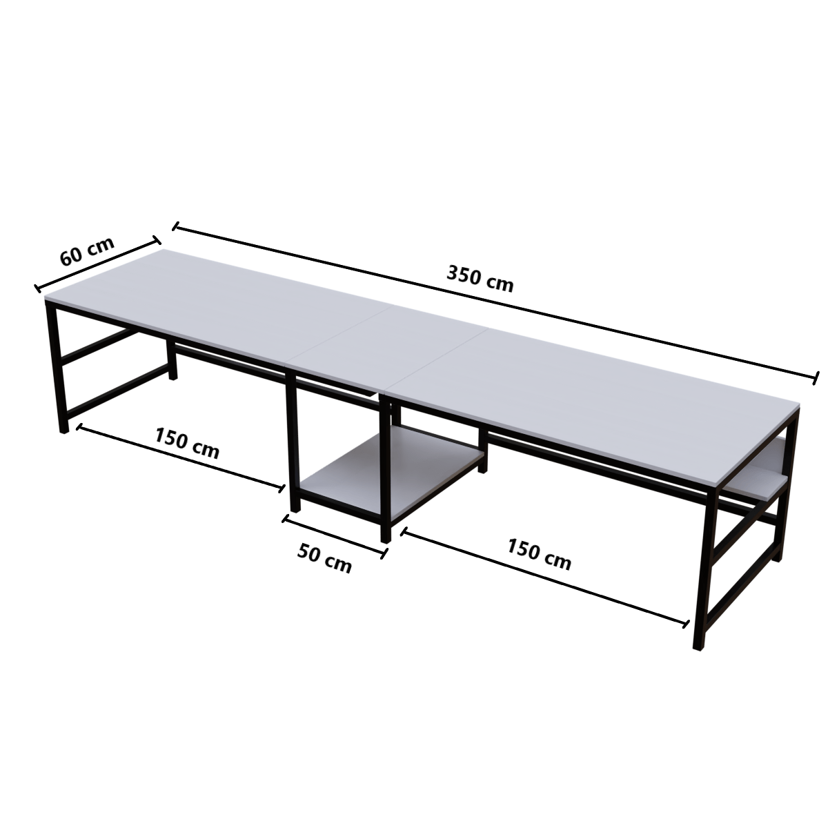 Dublin Computer Table With Open Storage By Riyan Luxiwood.