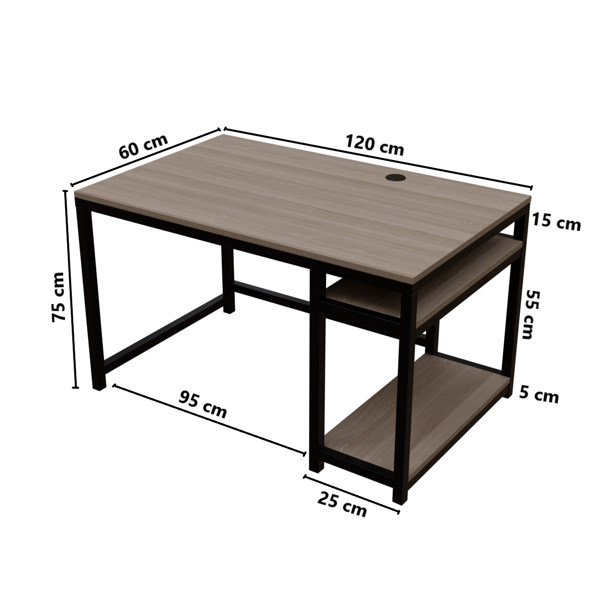 Carter Computer Table With Open Storage By Riyan Luxiwood.