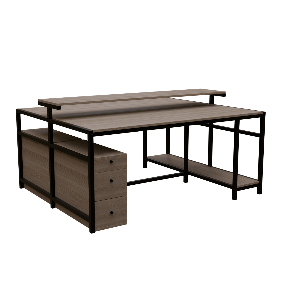 Hammer Computer Table With Open Storage By Riyan Luxiwood.