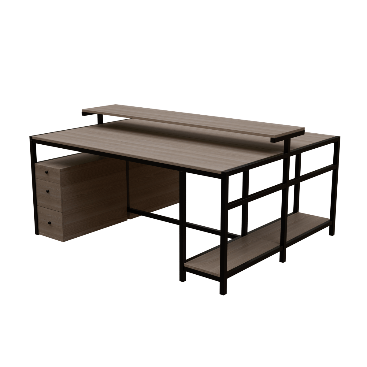 Hammer Computer Table With Open Storage By Riyan Luxiwood.