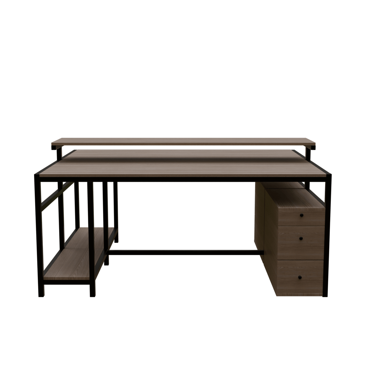 Hammer Computer Table With Open Storage By Riyan Luxiwood.