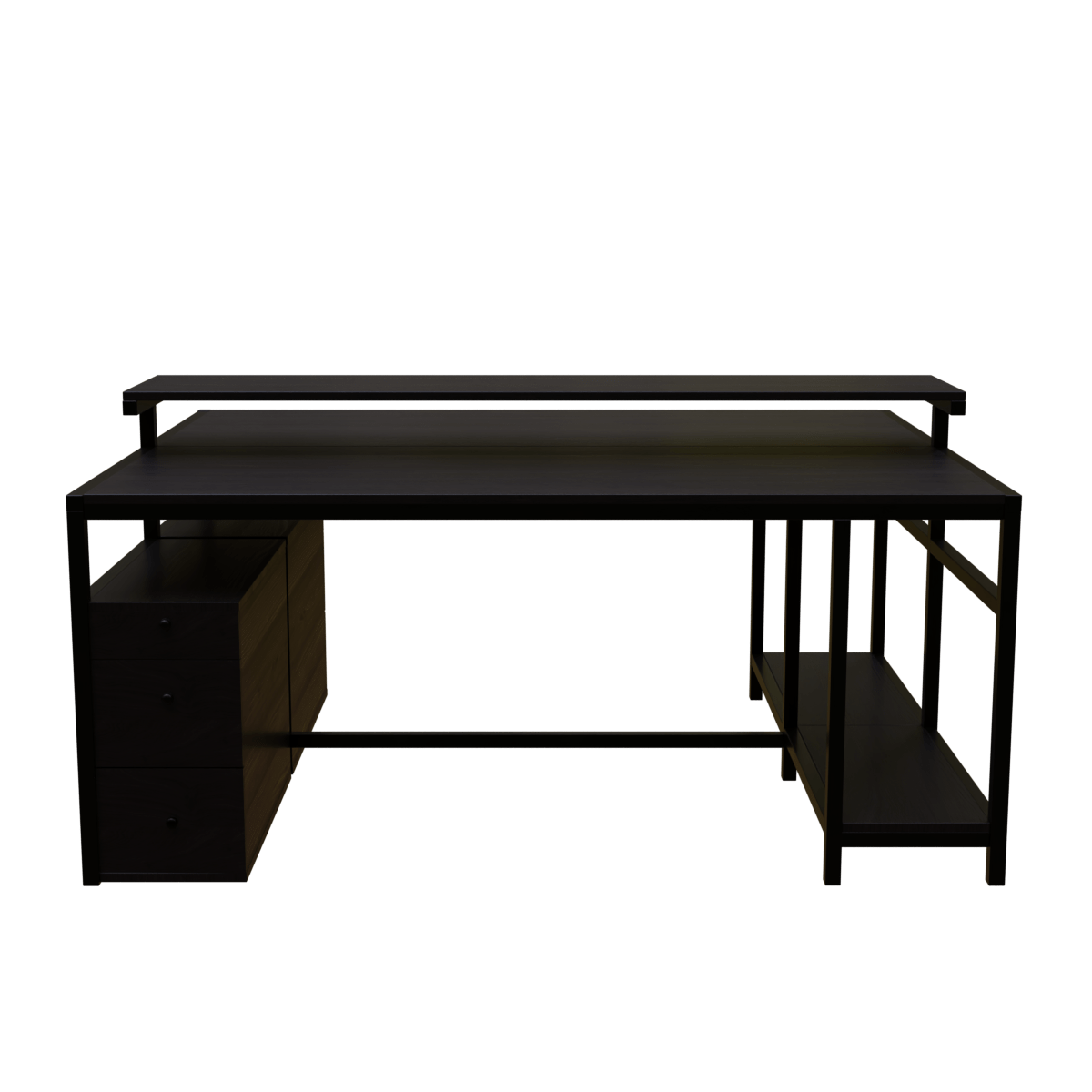Hammer Computer Table With Open Storage By Riyan Luxiwood.