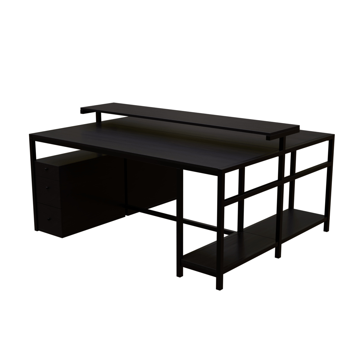 Hammer Computer Table With Open Storage By Riyan Luxiwood.
