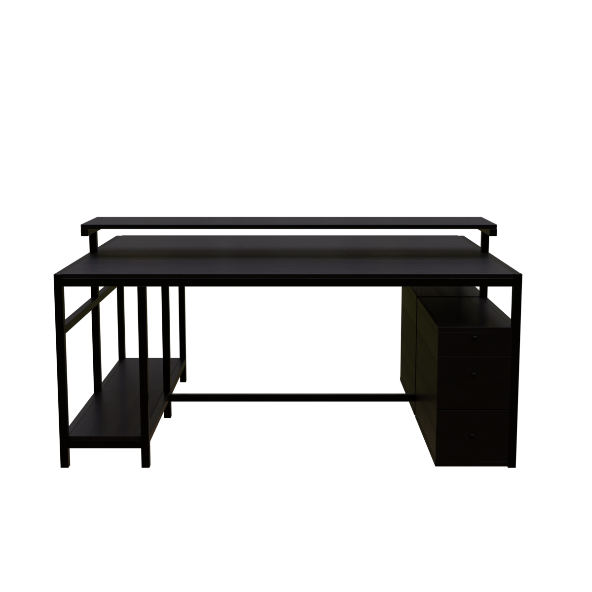 Hammer Computer Table With Open Storage By Riyan Luxiwood.