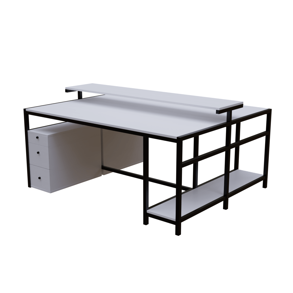 Hammer Computer Table With Open Storage By Riyan Luxiwood.