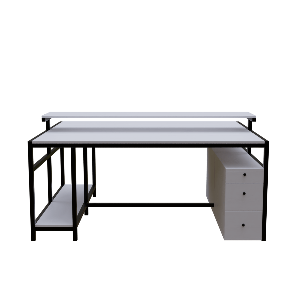 Hammer Computer Table With Open Storage By Riyan Luxiwood.