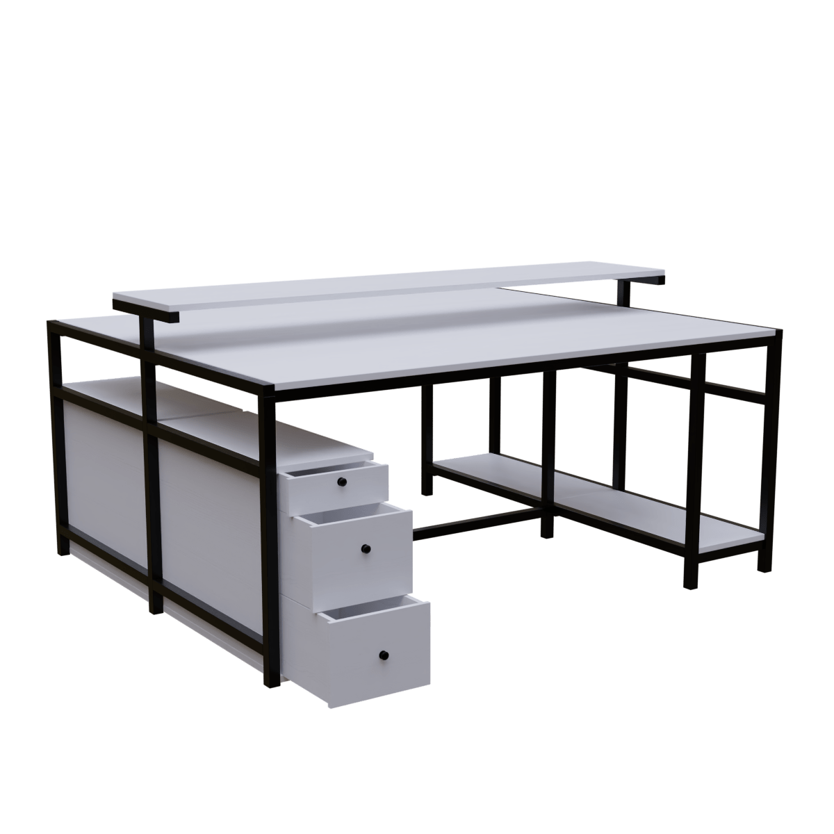 Hammer Computer Table With Open Storage By Riyan Luxiwood.