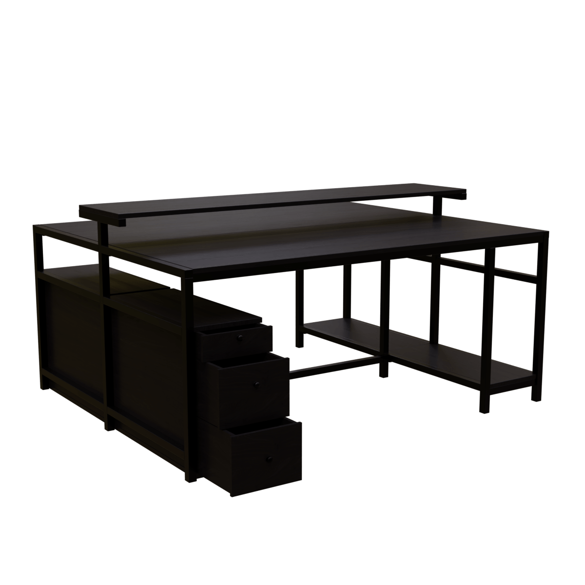 Hammer Computer Table With Open Storage By Riyan Luxiwood.