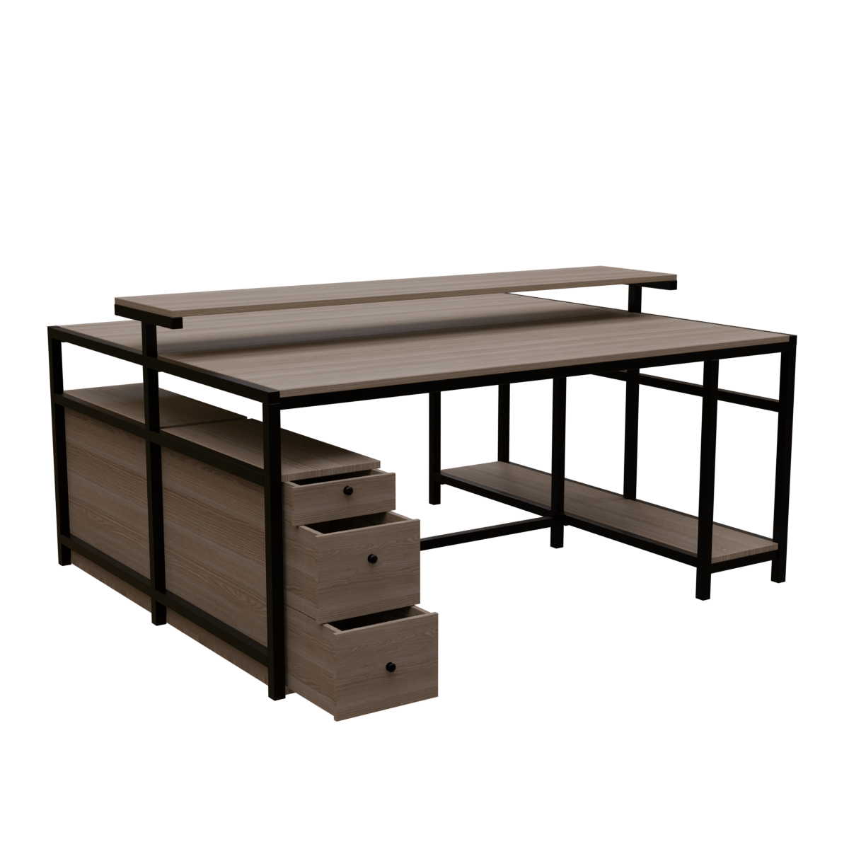 Hammer Computer Table With Open Storage By Riyan Luxiwood.