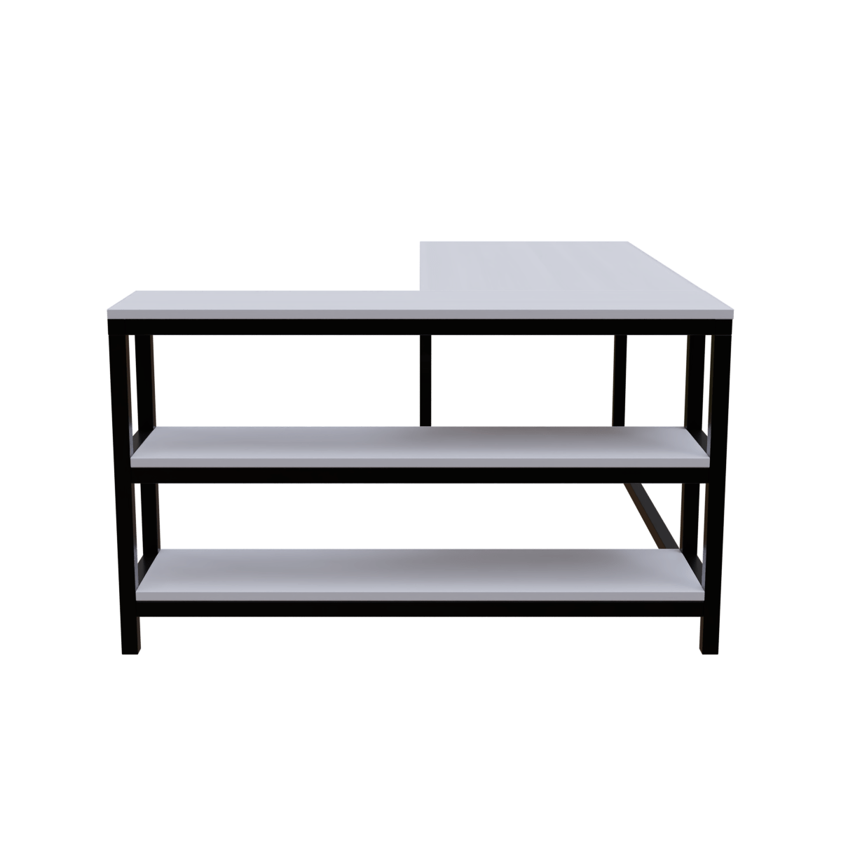 Optimus L shape desk with Storage Design by Riyan Luxiwood.