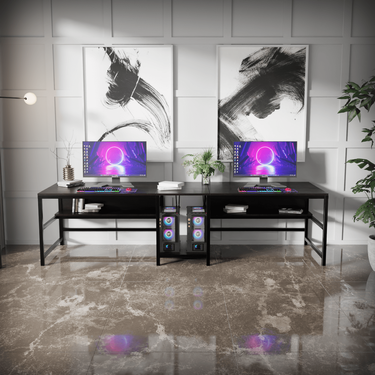 Dublin Computer Table With Open Storage By Riyan Luxiwood.