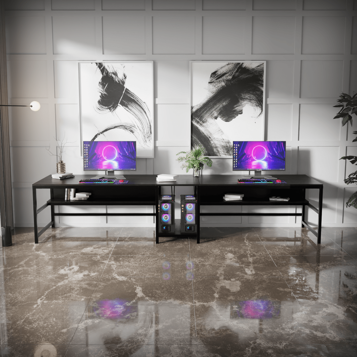 Dublin Computer Table With Open Storage By Riyan Luxiwood.