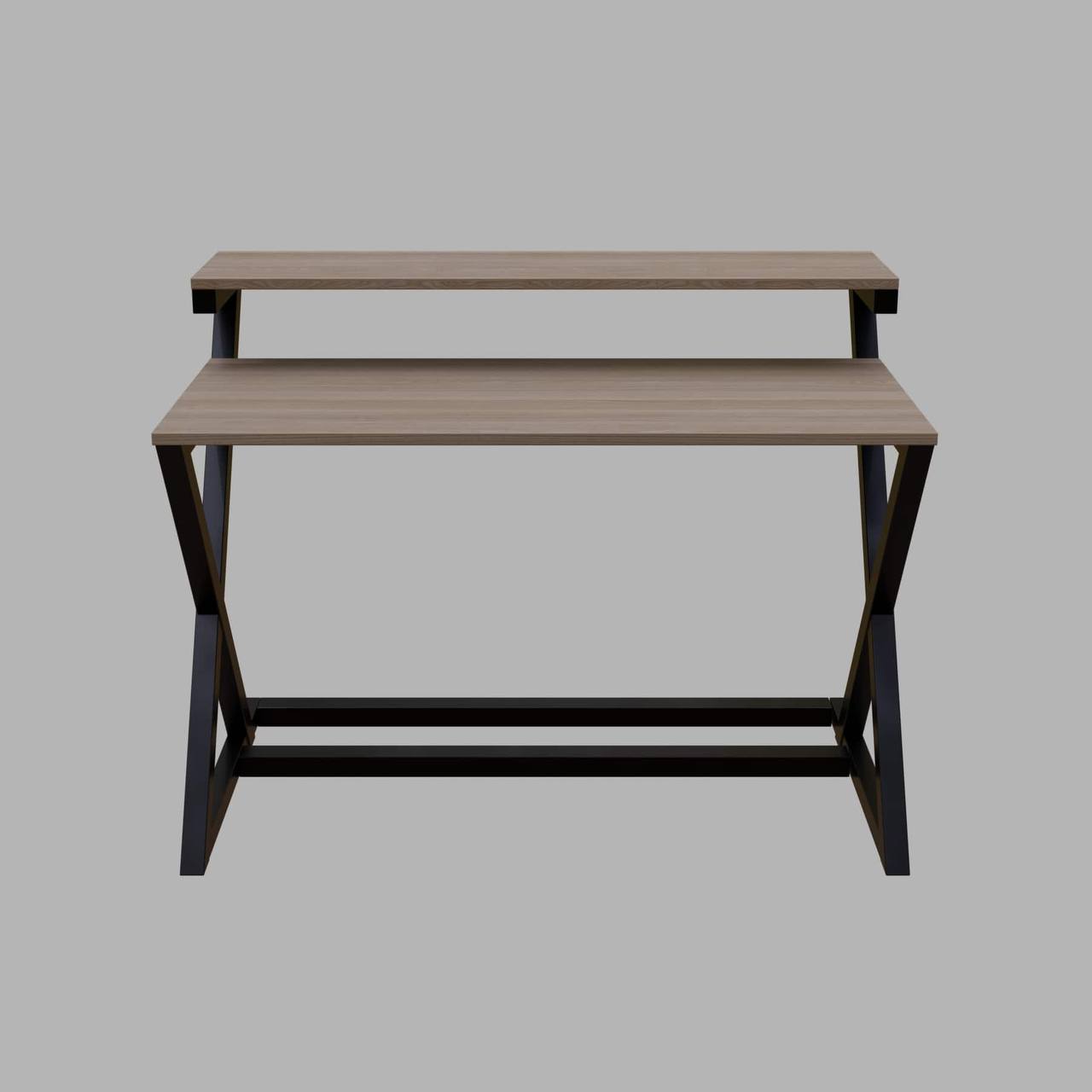 Austin Study Table in White Color with Upper Shelve by Riyan Luxiwood