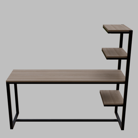 Valor Study Table with Shelves in Wenge Color by Riyan Luxiwood