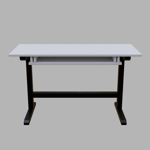 Zinnia Study Table with Keyboard Tray in White Color by Riyan Luxiwood
