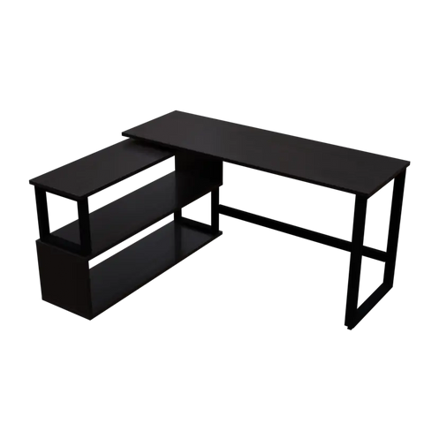 L Shaped Executive Desk with Storage Design in Brown Color by Riyan Luxiwood