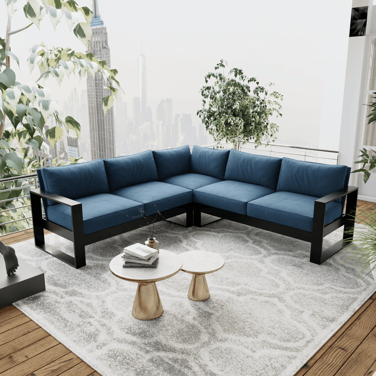 Five seater l store shape sofa