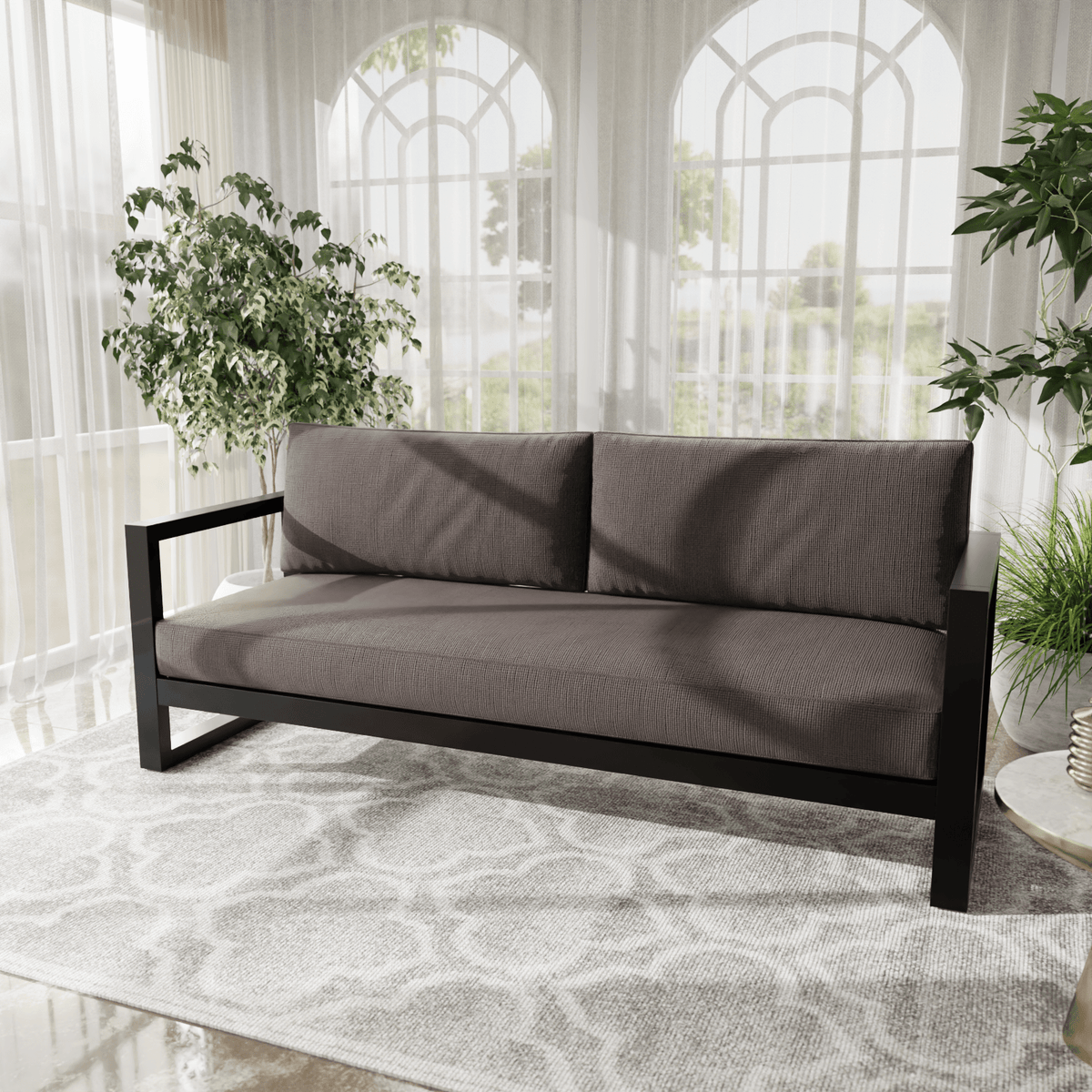 3 seater metal discount sofa