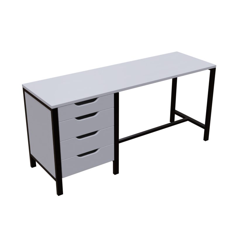 Gayle Study Table with Drawers in White Colour by Riyan Luxiwood