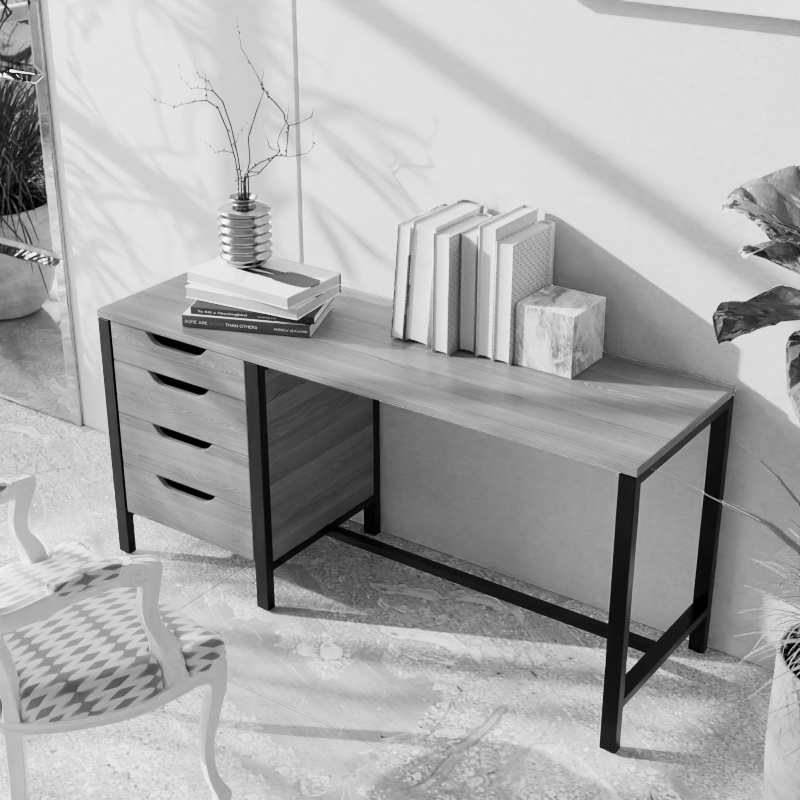 Gayle Study Table with Drawers in White Colour by Riyan Luxiwood