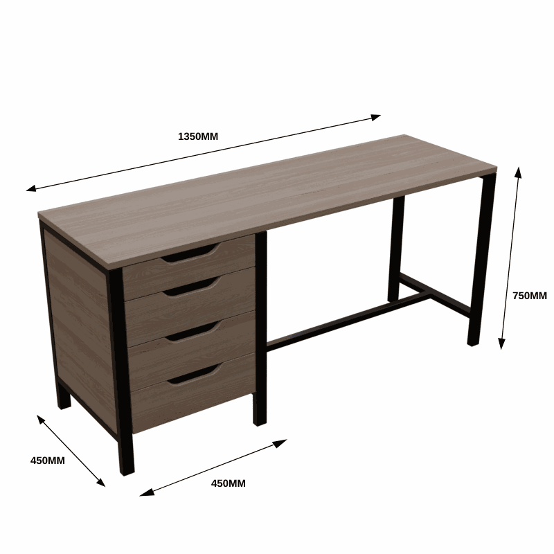 Gayle Study Table with Drawers in White Colour by Riyan Luxiwood