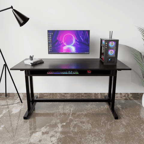 Zinnia Study Table with Keyboard Tray by Riyan Luxiwood.