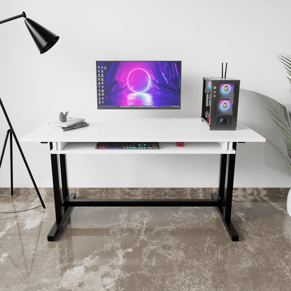 Zinnia Computer Table with Keyboard Tray by Riyan Luxiwood.