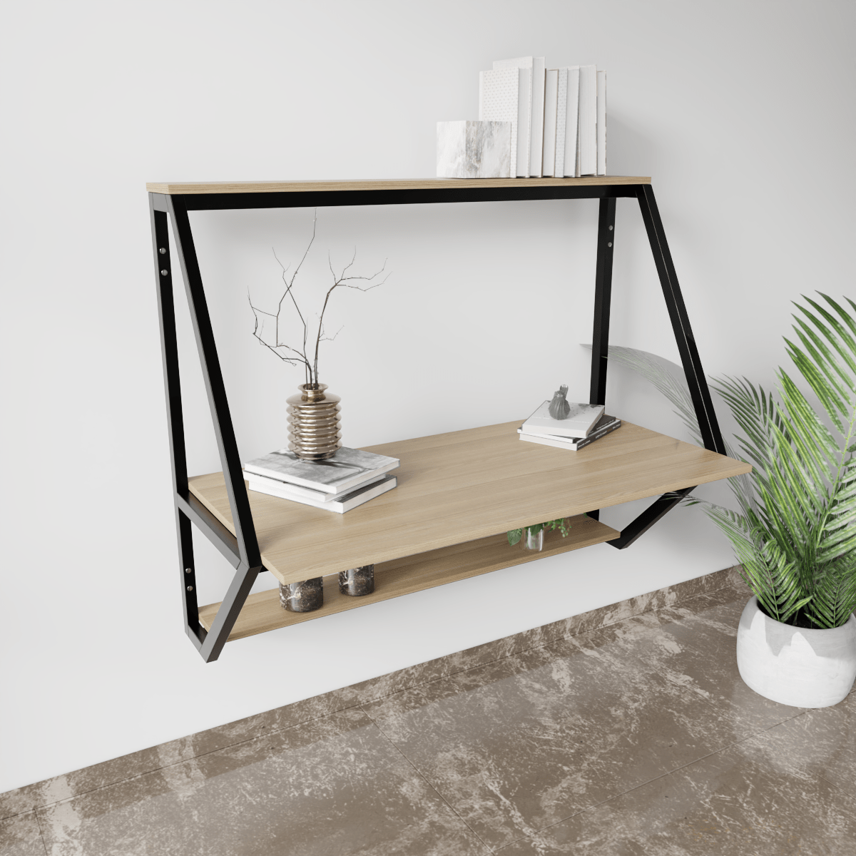 Badonia Wall Mounted Desk by Riyan Luxiwood.