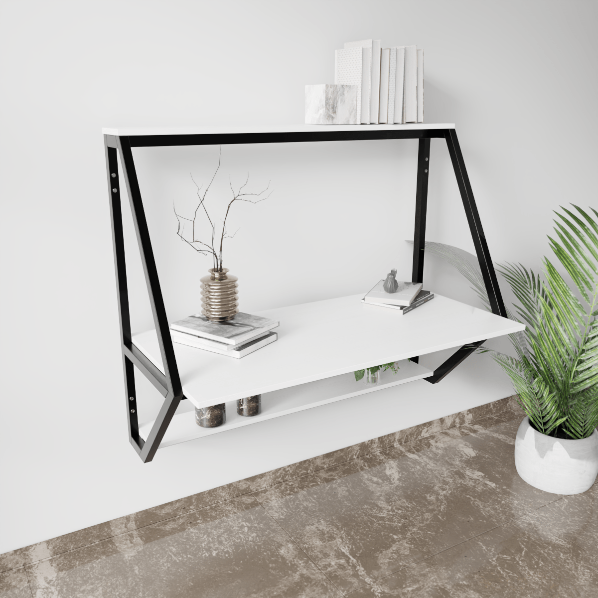Badonia Wall Mounted Desk by Riyan Luxiwood.
