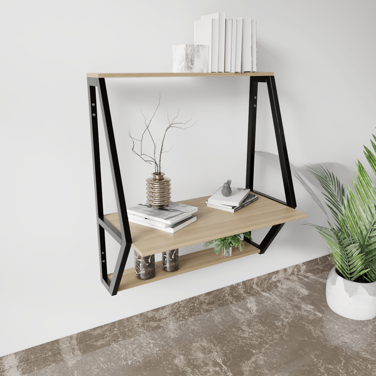 Badonia Wall Mounted Desk by Riyan Luxiwood.