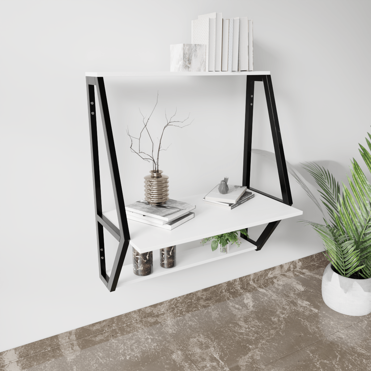 Badonia Wall Mounted Desk by Riyan Luxiwood.