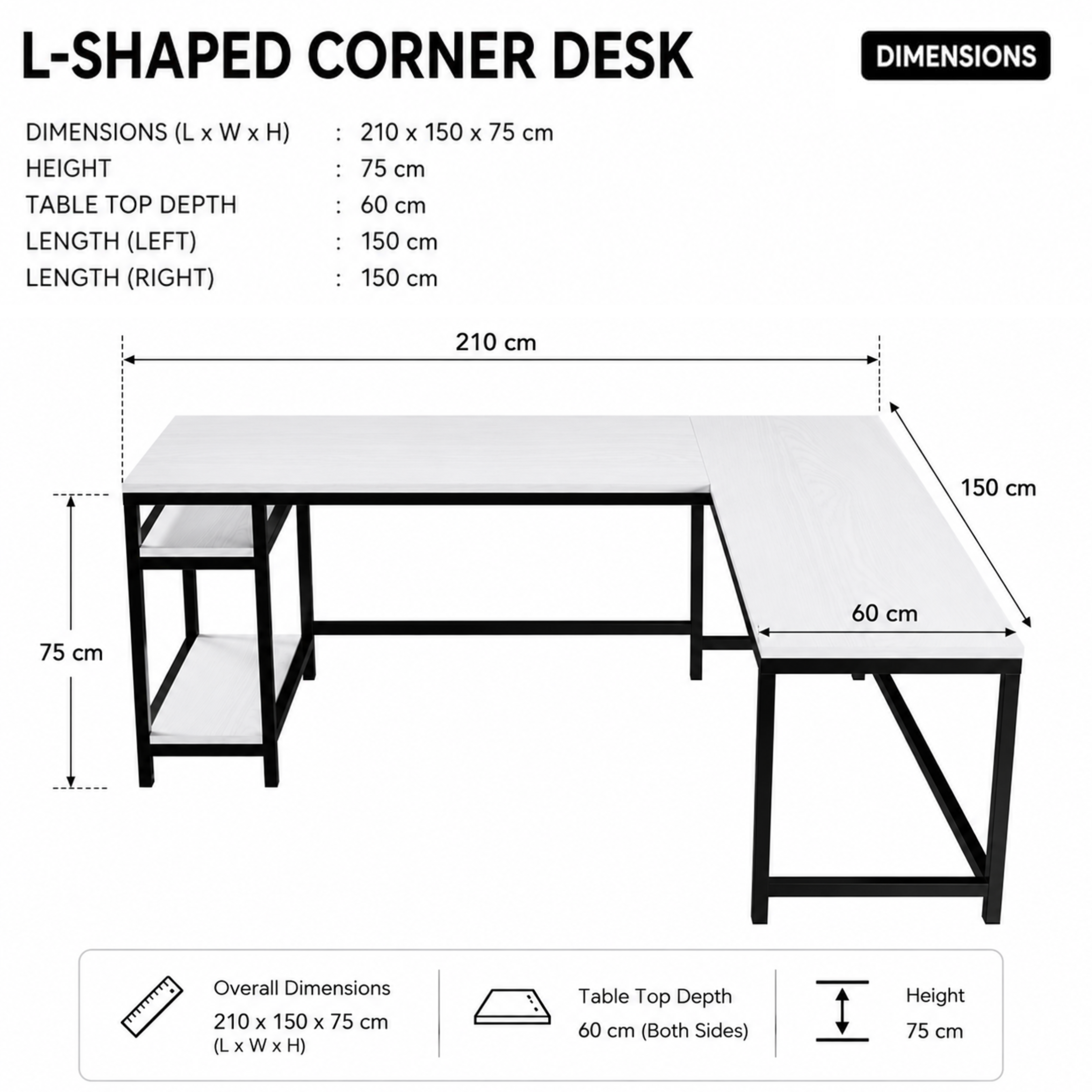 Vertex L Shaped Computer Office Table By Riyan Luxiwood.