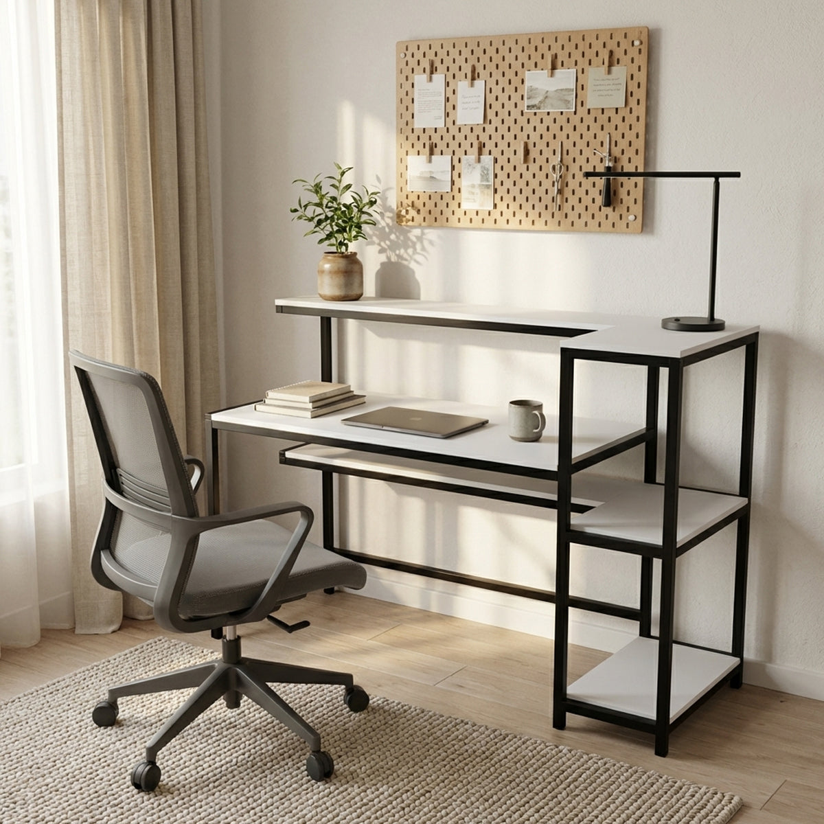 Fronx Computer Table With Open Storage By Riyan Luxiwood.