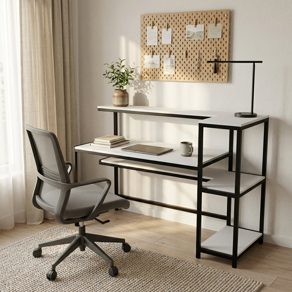 Fronx Computer Table With Open Storage By Riyan Luxiwood.